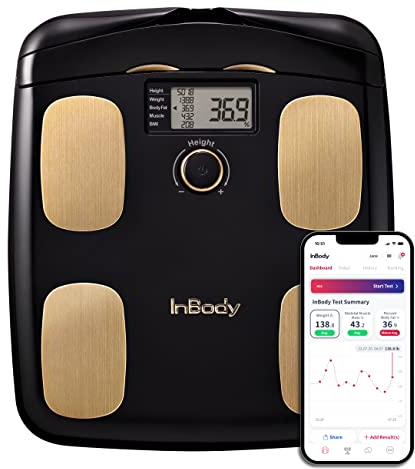 InBody H20N Smart Ganzkörper-Analysewaage – BMI, Körperfett, Muskelmasse – Bluetooth verbunden – Mitternachtsschwarz