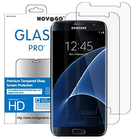 NOVAGO Compatible avec Samsung Galaxy S7 Pack de 2 Films Protection écran en Verre Trempé Transparent, Modèle Plus Petit Que l'écran