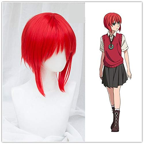Mahoutsukai no Yome Chise Hatori Cosplay Perücke Die Braut Short Short Red Heat Hitzebeständige Cosplay Kostüm Perücke + Mütze