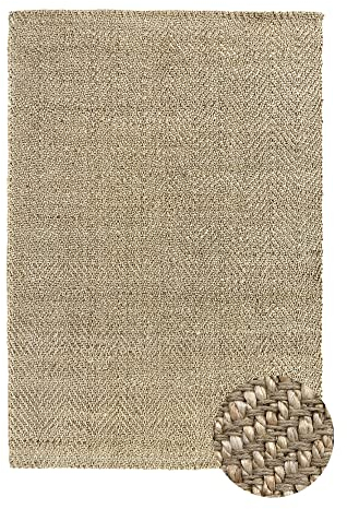 HAMID - Jute Teppich, Alcazar Teppich 100% Natürliche Jutefaser Handgewebt, Weicher Hohe Festigkeit für Wohnzimmer, Esszimmer, Schlafzimmer, Flurteppich - Natürlich (170x120cm)