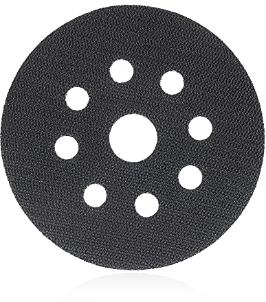 DFS Klettscheibe 125mm 8-Loch + Mittelloch Ersatzklett/Klett-Ersatz für Schleifteller, Polierteller, Stützteller - Klett selbstklebend rund