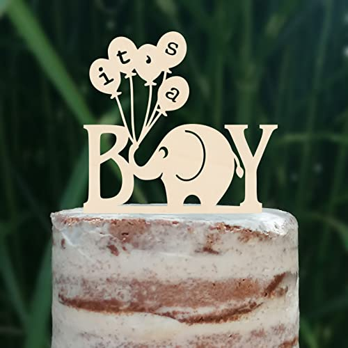 Cake Topper (It's a Boy) Junge Baby Party Shower Torte Kuchen Deko (Holz)