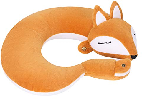 Reisekissen Kinder Erwachsene Schlafkissen Cartoon Tierform Nackenkissen Super Weiches Nackenhörnchen Outdoor Camping Stützkissen Ergonomisches Nackstützenkissen für Reise mit Auto Flugzeug Bahn