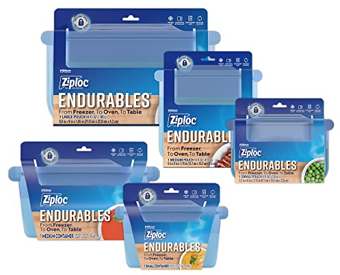 Ziploc Endurables Reusable Food Storage Meal Prep Container Full Collection Kit, 5 Count