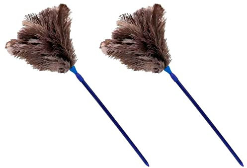 AC – Pack de 2 plumeros de Avestruz Extensible Premium – Plumas mas Grandes - Fabricado en plástico - Ligero y Duradero - Plumas Suaves, Lavable, Limpieza de Polvo – Extensible de 58 x 103 cm