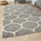 THE RUGS Shaggy Rug – Modern Moroccan Design Rugs for Living Room, Bedroom, Hallway, 3 cm Thick Area Rugs, (Trellis Grey/Ivory, 200x290cm)
