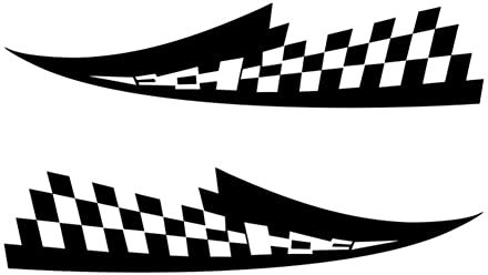 Uposao Auto Rennflaggen Aufkleber, 2 STÜCKE PVC Wasserdicht Racing Streifen Aufkleber Dekoration für Autos SUV LKW 77cmx17cm