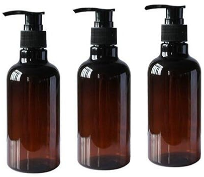 Lot de 3 distributeurs vides en plastique ambré avec pompe pour shampooing, gel douche, produits de toilette, liquides de 250 ml