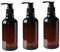 Lot de 3 distributeurs vides en plastique ambré avec pompe pour shampooing, gel douche, produits de toilette, liquides de 250 ml