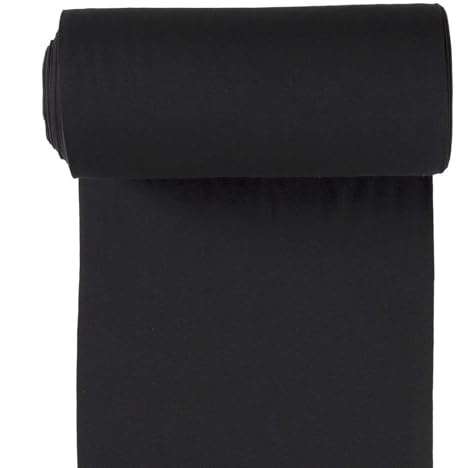 10m Rolle Bündchenstoff Uni 35/70cm Schlauchware Oeko-Tex Jersey Bezugsstoff elastisch