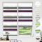 HOMEDEMO Store Enrouleur Jour Nuit sans Perçage, Double Tissu avec Clips, Rideau Occultant pour Fenêtre & Porte, 65 x 120 cm (Largeur du Tissu 61 cm), Blanc-Anthracite-Aubergine