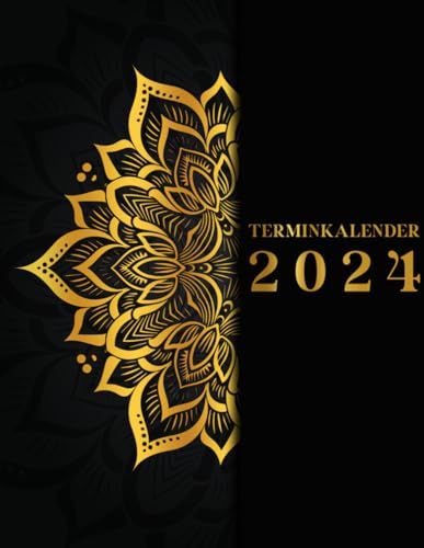 Terminkalender 2024: Terminplaner mit Uhrzeiten 7 bis 21h Tag, 12 Monate von Januar bis Dezember 2024, 1 Woche 2 Seiten, Wochenplaner 2024.