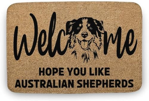 Flavas Australian Dog Door Mat,Dog Welcome Mat,Hope You Like Dogs,Door Mat,Dog Gift,Funny Door Mat,Indoor Door Mat,Coral Velvet Doormat 24x16 Inch