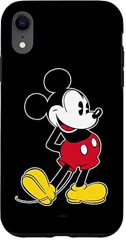Hülle für iPhone XR Disney Mickey Mouse Klassische Pose Schwarz