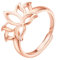 LEGENTLISUR Ringe Frauen,925 Silber Ringe,Verstellbarer Ring Inspirierender Lotus-Vintage-Schmuck-Buddha-Yoga-Ring für Damen(Roségold)