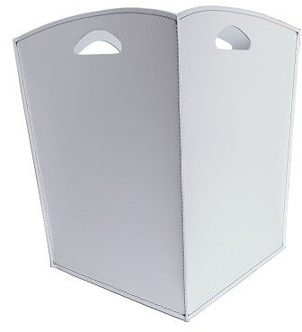 LIMAC Design VENUS portalegna in cuoio, borsa porta legna da interno, cesto per legna da ardere, con piedini in gomma, prodotto da Limac Design®. Bianco