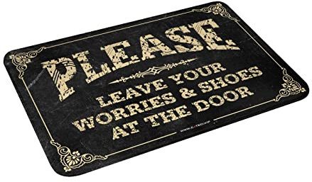 Floor Mats For House Please Leave Your Worries & Shoes At The Mat Room Door Decor Front Door Decor(40X60CM)