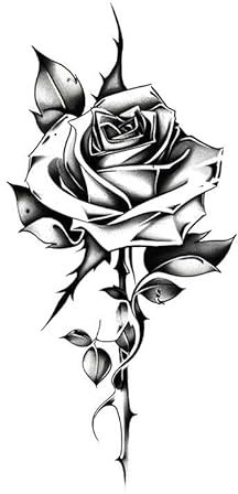 Autocollants De Tatouage De Fleur De Rose, 6 Pièces, Autocollants De Jus De Plantes Imperméables Et Durables, Fleurs Semi-Permanentes