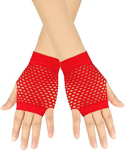 BrightGlow Netzhandschuhe Damen Kurze Fischnetz Fingerlose Handschuhe 1920er-Jahre-Handschuhe Mode Kurze Mesh Handschuhe Abendhandschuhe Opernhandschuhe für Kostümparty Zubehör