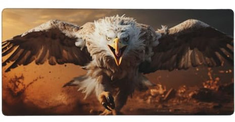 Gaming Mouse Pad Eagle Mouse Mat 1200x600x3 mm Washable Large Mouse Mat, Mouse Mats for Desk, Animal Mouse Mat with Anti-Slip Rubber Base, Keyboard Pad, for Home Office Decor, Gifts for Men Kids