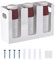 sourcing map Disposable Coffee Cup Dispenser, 3 Compartments White Acrylic Paper Cup and Lid Plastic Storage Organizer Holder with Mounting Tools for Home Kitchen Office Countertop
