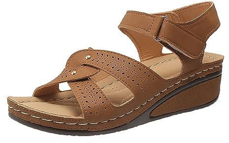 36 Schuhe Damen eignen Sich für den Strand, zu Hause und im Freien Dirndl Schuhe Damen Rot (Brown, 36)