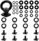 Elsjoy 8 Pack M8 T Track Mount Tie Down Anchor for Roof Rack, Stainless Steel T Bolt Eye Nut Tie Down Rings, Black M8 T Track Bolts Eye Bolts with Nuts for Holding Bungee Cord Rope
