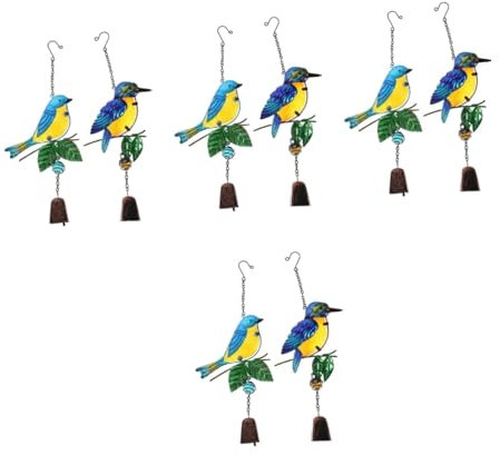 Ciieeo 4 Sätze Vogelglockenhandwerk Vogelglocken-windspiele Hängende Verzierung Der Windglocke Windspielflaschen Japanische Hängende Glocke Windspiele Im Freien Vogelfütterer Metall