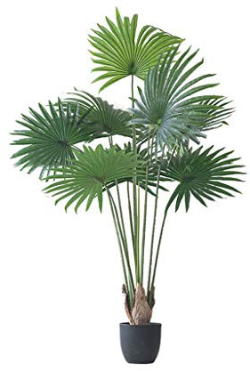 ASumPio Nordic Artificial Plants Plastic Tropical Fan Palm Tree Leaves Home Garden Decoration Bonsai Fake Tree Decorative Artificial Plants,140cm