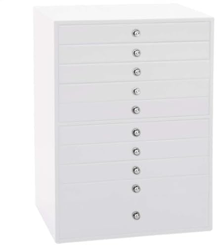 vidaXL Schmuckkästchen 10-Schichten mit Uhrenhaltern Weiß