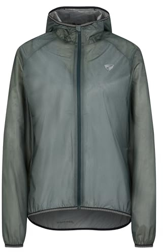 Ziener Damen NATINA Regenjacke - Fahrrad|Mountainbike|Outdoor - wasserdicht,atmungsaktiv,super leicht, dark jungle, 48