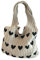 CATIEBYE Trendy Gestrickte Strandtasche mit Herzmuster Schultertasche für Damen Vielseitige Gestrickte Tragetasche für Jeden Tag