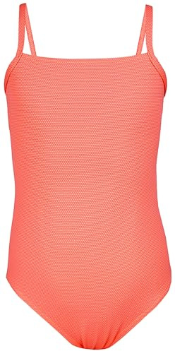 Aquarti Maillot de Bain Fille – Maillot de Bain Une Pièce pour Fille à Bretelles Fines, Jacquard à Pois Orange, 128