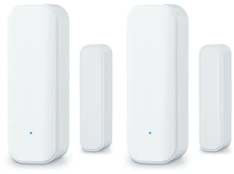 2 pezzi Sensore porta WiFi Smart Tuya per porte e finestre, sensore di contatto, alarme, compatibile Alexa/Google Assistant, sensore per sicurezza domestica, sensore allarme in tempo reale