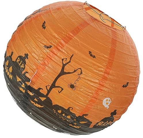Cabilock Runde Papierlaterne für Halloween Feiern Indoor Outdoor mit Kürbis Aufzuhängen Festliche für Unvergessliche