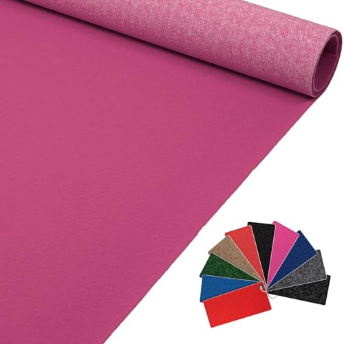ANRO Teppich Läufer Messeteppich Meterware Magenta 200x140 cm | Zuschneidbar als Meterware · Strapazierfähig · Zuschneiden · Eventteppich