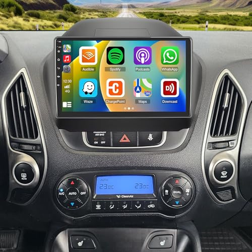 2+64G Android 15 Autoradio Navi Kompatibel für Hyundai IX35 2009-2015 mit Carplay Android Auto 10 Zoll Touchscreen Auto Player Radio GPS Navigations Head Unit mit Bluetooth WiFi RDS SWC DSP EQ