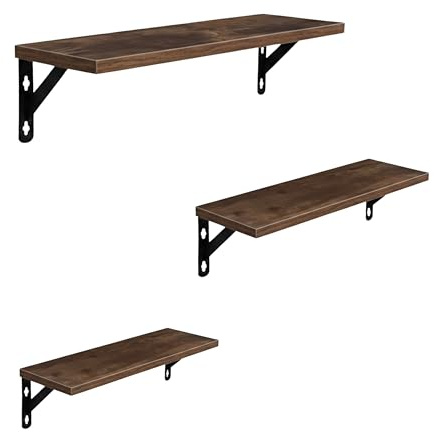 Relaxdays Wandregal Set, 3 Größen: 30/35/ 40 cm Breite, Industrial Design, stabile Regalbretter, MDF & Eisen, Farbwahl