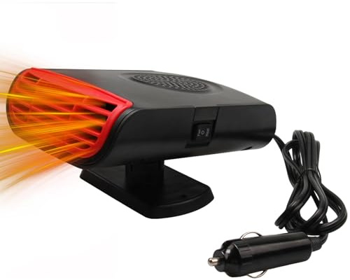 Car Heater 12V for Vehicle, 150W Car Heaters That Plug Into Cigarette Lighter, Portable Car Heater 2 in 1 Mode Cool & Warm Fan, 360° Rotatable Rotating Base, Compact for Campervan Cars Truck Van SUV