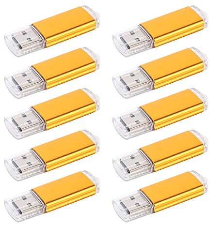 Lafeier 10 unidades de memoria USB 2.0 de 512 MB, color dorado