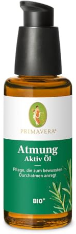 PRIMAVERA Atmung Aktiv Öl bio* 50 ml - mit Rosmarin Cineol, Zeder und Latschenkiefer - Massage‑ & Körperöl - unterstützt bewusstes Durchatmen - vegan