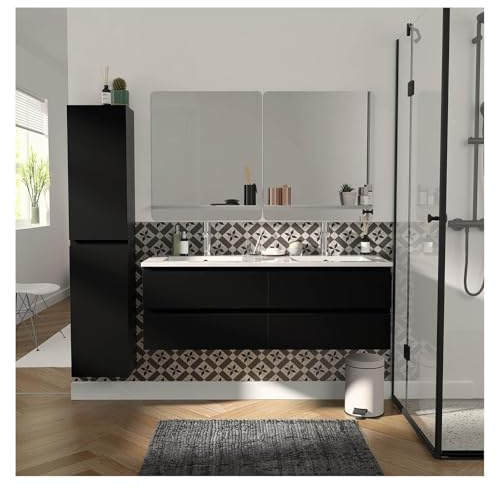MOB-IN Set Doppelwaschbecken Sorrento 120 cm mit Keramikplatte
