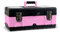 Pink Power Werkzeugkasten für Damen, kleiner tragbarer leerer Werkzeugkoffer aus Metall und Kunststoff mit Schloss, für Bastelbedarf, Organizer für Mini-Werkzeugset, 45,7 cm, Rosa