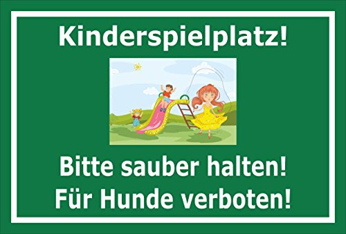 Melis-Folienwerkstatt Schild - Kinder-Spielplatz - 30x20cm - Bohrlöcher - 3mm Aluverbund – 20 VAR S00187-016-G