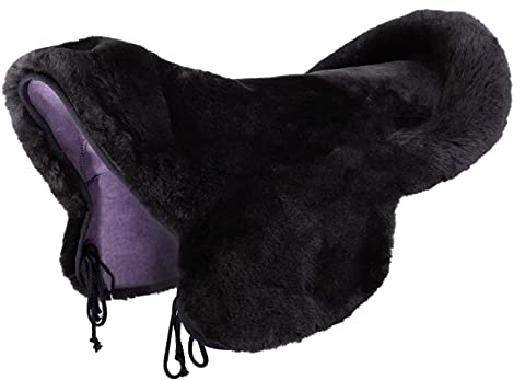 Werner Christ Lammfell Sattelsitzbezug Laramie mit Hornloch Horse – Sattelbezug für Westernsättel, Sitzbereich aus echtem Fell für eine angenehme Polsterung, in braun, Gr: Warmblut