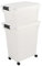 Iris Ohyama, Boite Croquette Chien Hermetique à Roulettes, 40L+19L / 15+8kg, Blanc, Couvercle à Rabat avec Joint Etanche, Plastique, pour Chien, Chat, Friandises, Conteneur Croquettes, sans BPA, ATS-C