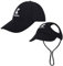 Pawaboo Haustier Baseball Mütze, 2 Stück Pet Eltern Kind Mütze, Sonnenhüte mit Ohrlöchern und Verstellbarem Kinnriemen, Haustier Familienhüte Outdoor Hundecap Sonnenschutzkappen, Groß, Schwarz