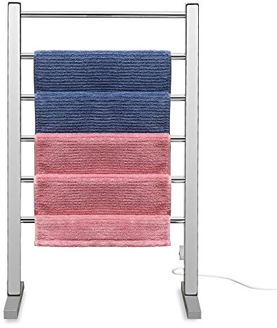 SHARNDY Portable Electric Towel Warmer ETW78-1 Freestanding Drying Rack for Home Bathroom Stainless Steel Polish Chrome, 6 Bars, 65W