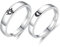 Beydodo Partnerringe Silber 925 mit Wunschgravur, Verlobungsringe Verstellbar ohne Stein Sonne und Mond Eheringe Nickelfrei Paar Ring für Sie und Ihn