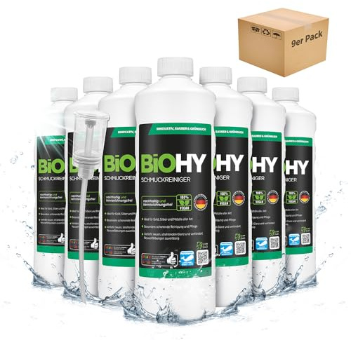 BiOHY Schmuckreiniger Ultraschall Konzentrat Gold Silber (9 x 1 Liter)